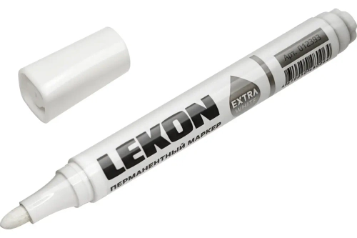 Маркер LEKON EXTRA WHITE перманентный, белый, 012393