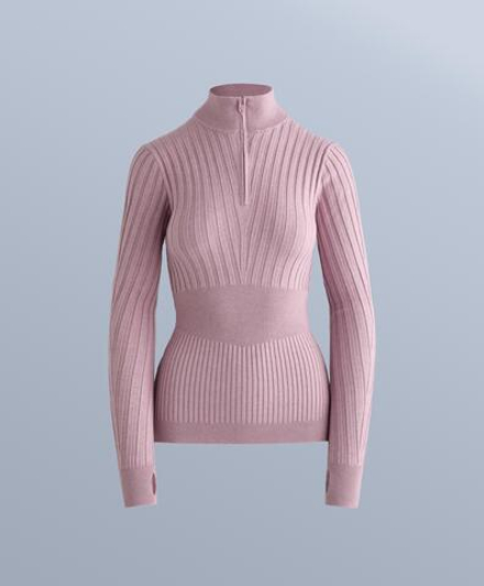 Oysho Термофутболка в рубчик, фиолетово-розовый