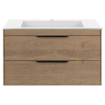 База под раковину Chiara 2D 800 подвесная, 2 выкатных ящика soft-close, N.Oak