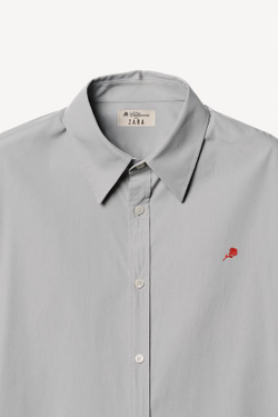 ZARA X WILLY CHAVARRIA ХЛОПЧАТОБУМАЖНАЯ РУБАШКА СВОБОДНОГО КРОЯ, НЕБЕСНО-ГОЛУБОЙ