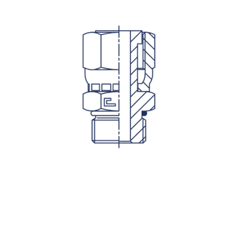 Штуцер FH D12 ORFS 13/16 - BSP 3/8 (обжатая гайка)