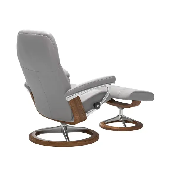 Stressless Consul M Signature Cori Silver Cloud Teak-Alu