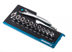 Набор торцевых головок, трещотка 120 зубьев, 12 предметов, 1/4, CrV Gross 14141