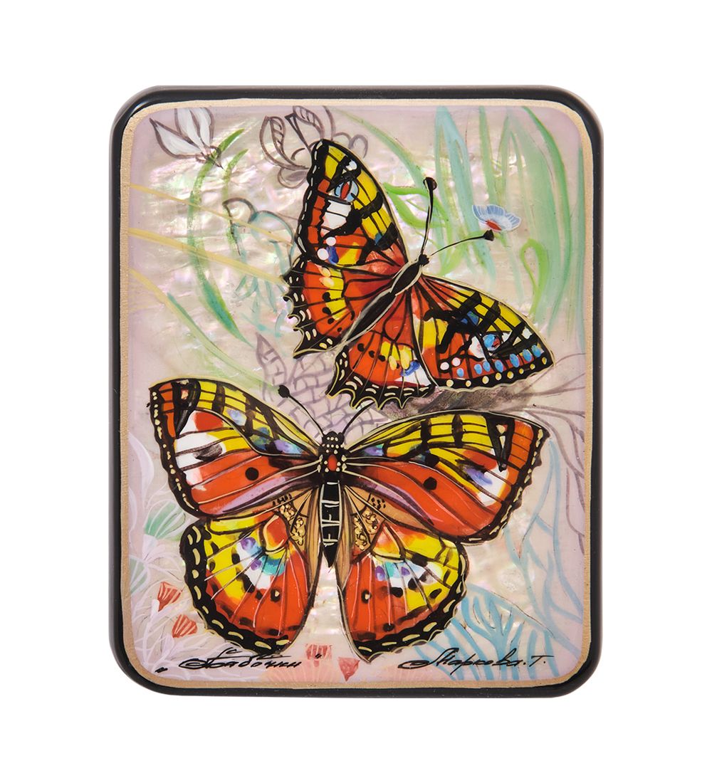 Народные промыслы ШК-55/260-A Шкатулка «Бабочки» исп. Маркова