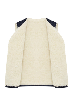 Домашний Жилет "СЕВЕРНЫЙ ПУТЬ" на меху из натуральной овечьей шерсти (Бежевый)