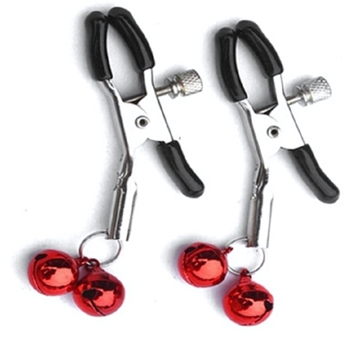 Зажимы на соски с колокольчиками красные