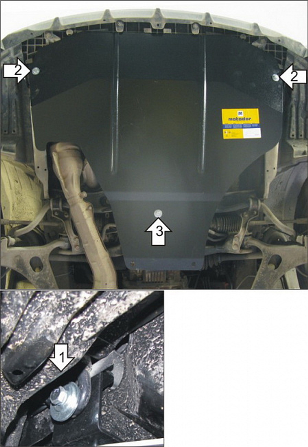 Усиленная защита Motodor картера двигателя. 2 мм, сталь. для Subaru Outback 2003-2009,Subaru Legacy 2006-2009,Subaru Impreza 2007-2011 арт.02223