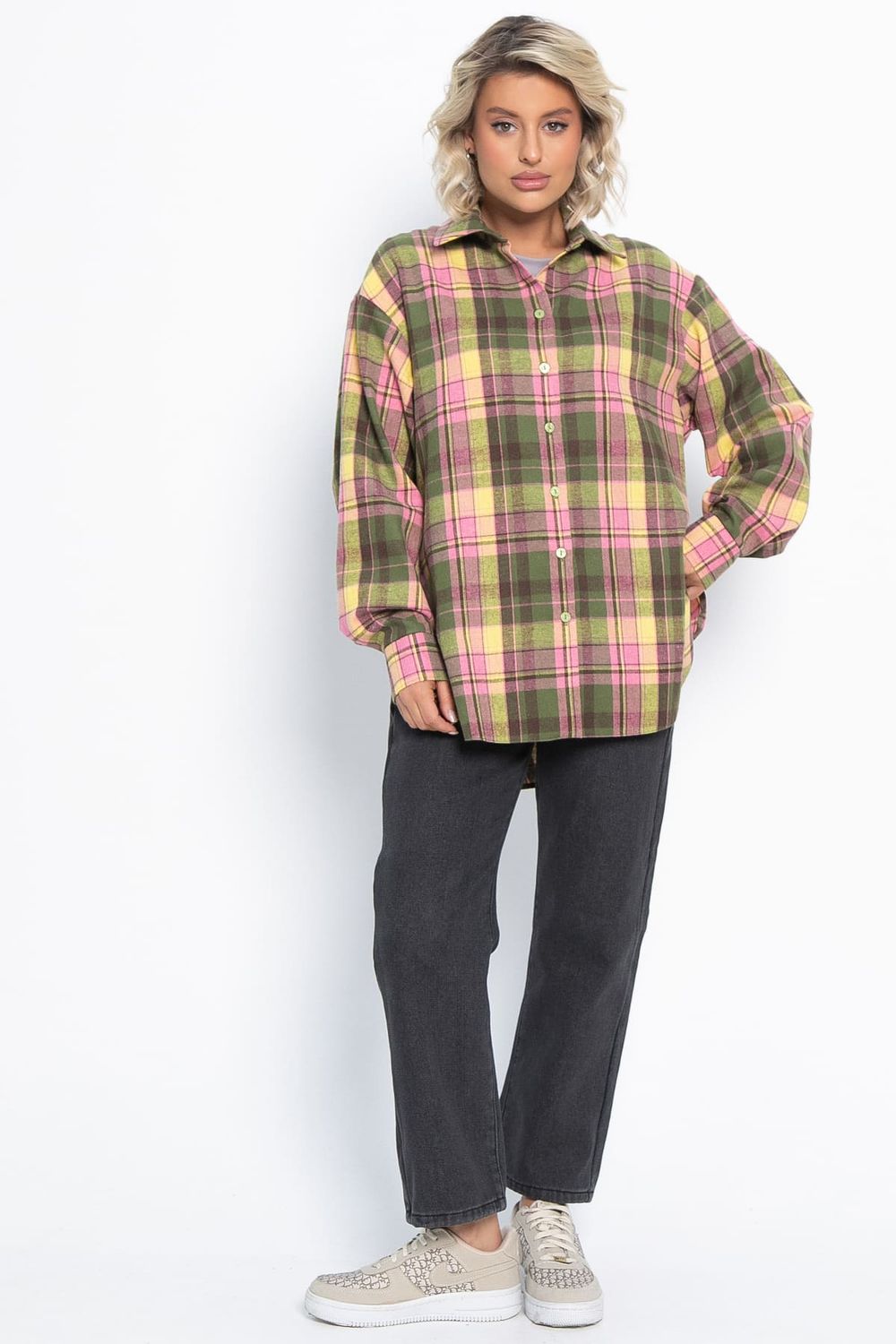 Рубашка Дэлли (зелено-розовая) Б15106-7М LT Collection