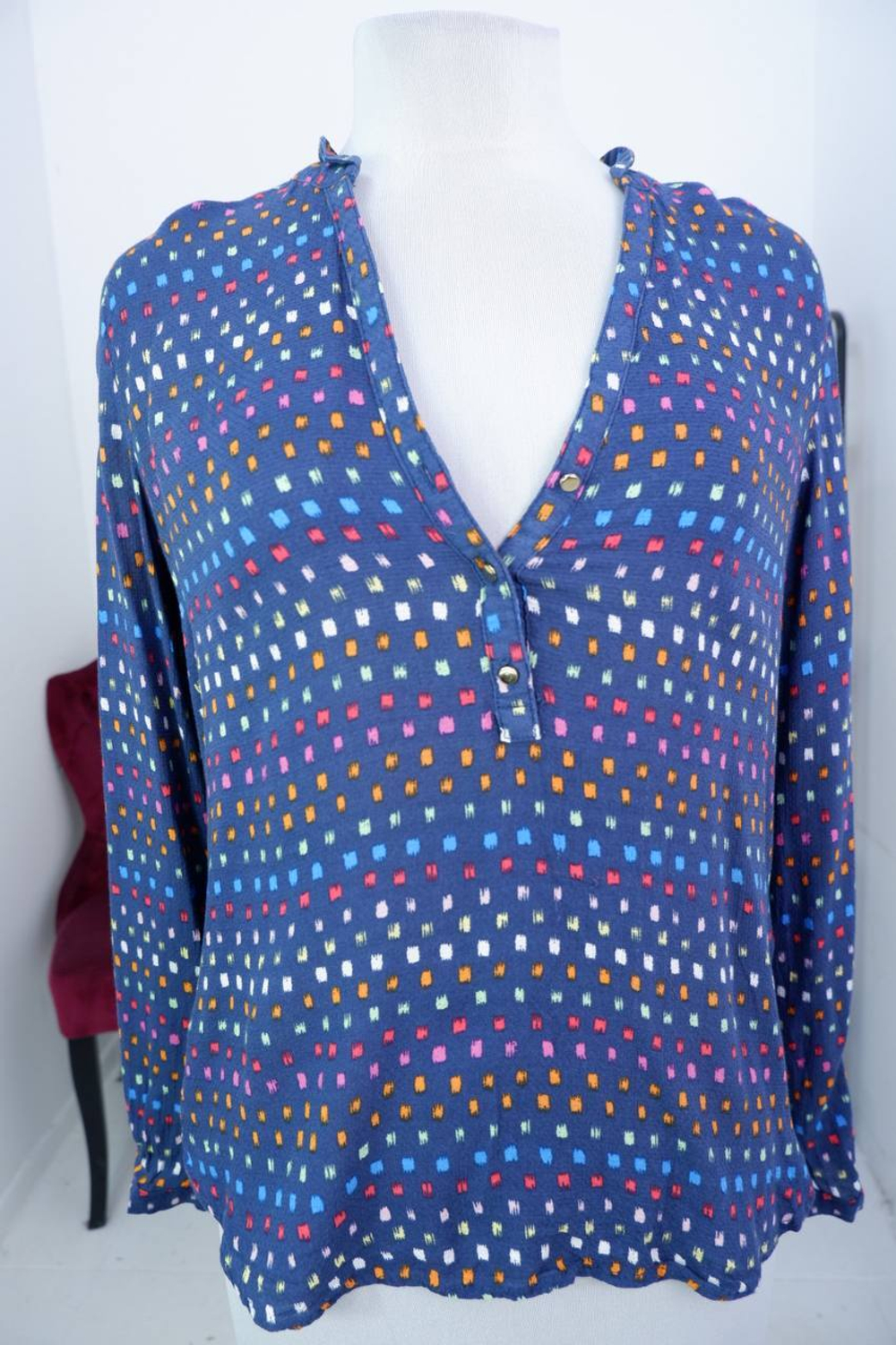 Рубашка ESPRIT пестрая, из вискозы для лета в городе 42 размер