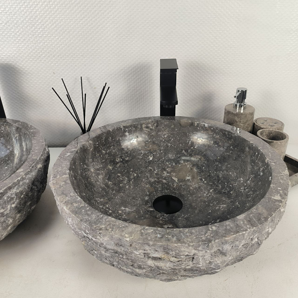 Раковина из мрамора ПАРА! Erozy Grey EM-64666 46*46*15 0185