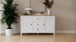 Сервант - аналог IKEA HEMNES / ХЕМНЭС/ ХЕМНЕС / КЫМОР / ИКЕА 157х89х47 см, белый/светло коричневый