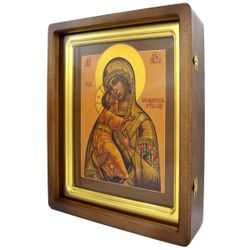 Владимирская Богородица. Рукописная икона в киоте. 34 х 40 см