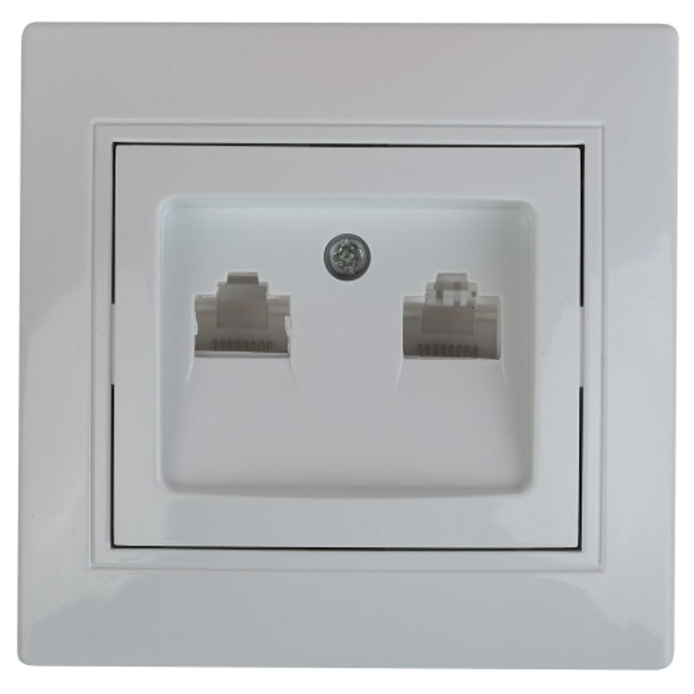 Розетка Intro Plano 1-304-01 информационная двойная 2xRJ45 СУ белый | Intro Plano