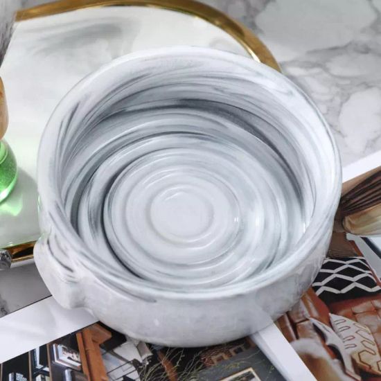 Керамическая чаша для бритья Yaqi мраморного цвета