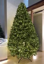 Елка с гирляндой встроенной «Grand Majesty» Гранд Маджести (Литая+пвх) 240 см / 2,4 м