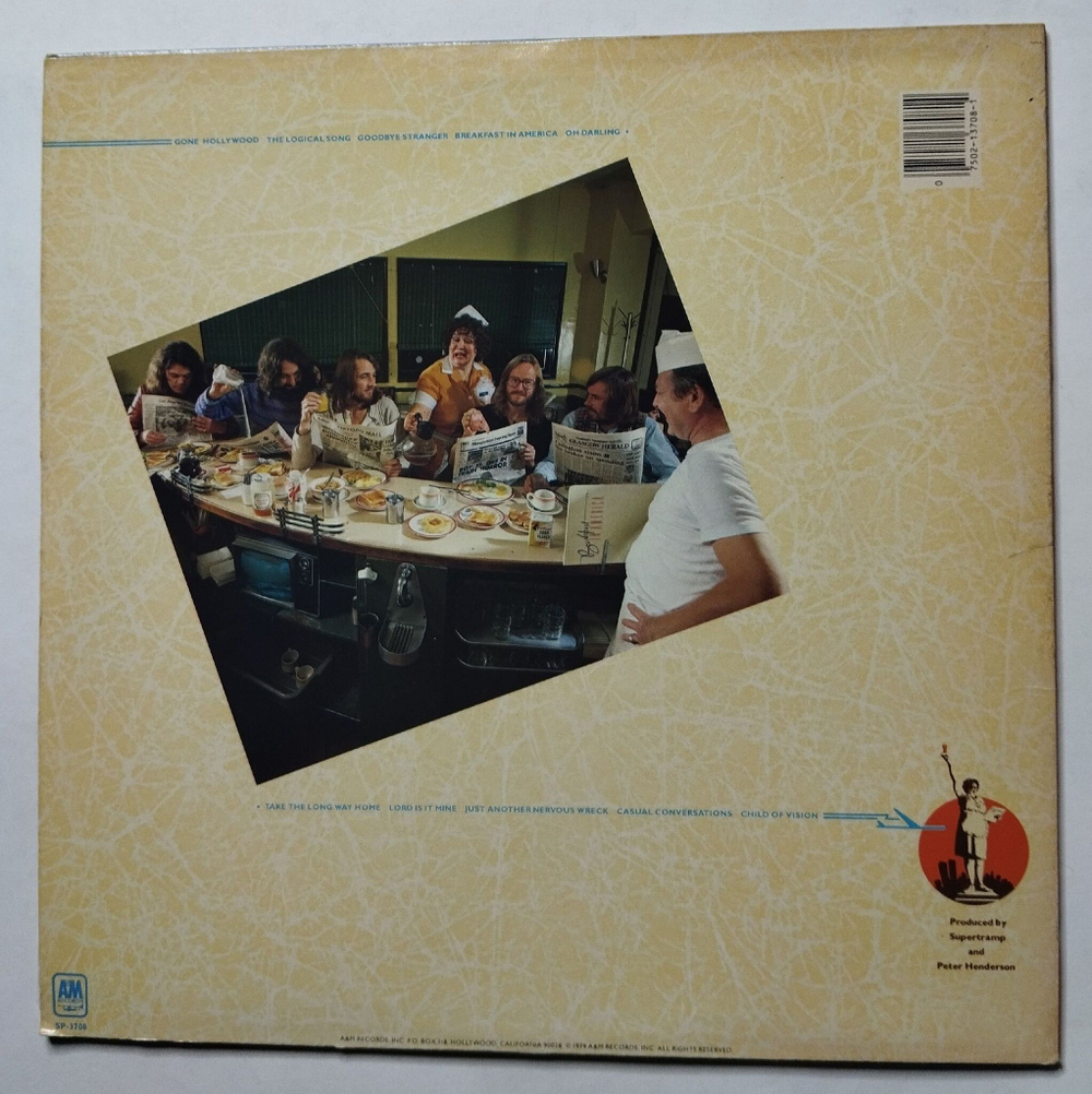 Винтажная виниловая пластинка LP Supertramp Breakfast In America (USA 1979) NM