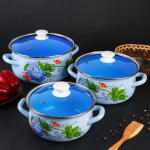 Набор эмалированной посуды 6 пр, кастрюли 2,3,4 л, Керчь, Гортензия-Экстра, в асс