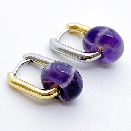 Ювелирные швензы Конго, родиевое покрытие и позолота (биколор), размер 20*15 мм, цена за пару