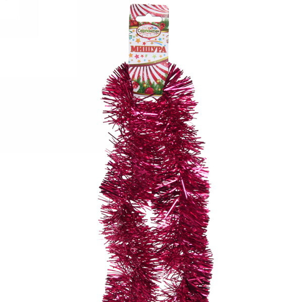 Мишура 2 м 4 см «Сказочное сияние», Розовый