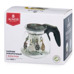 ЗАВАРОЧНЫЙ ЧАЙНИК AGNESS С ФИЛЬТРОМ "FAMILY FARM" 900 МЛ.