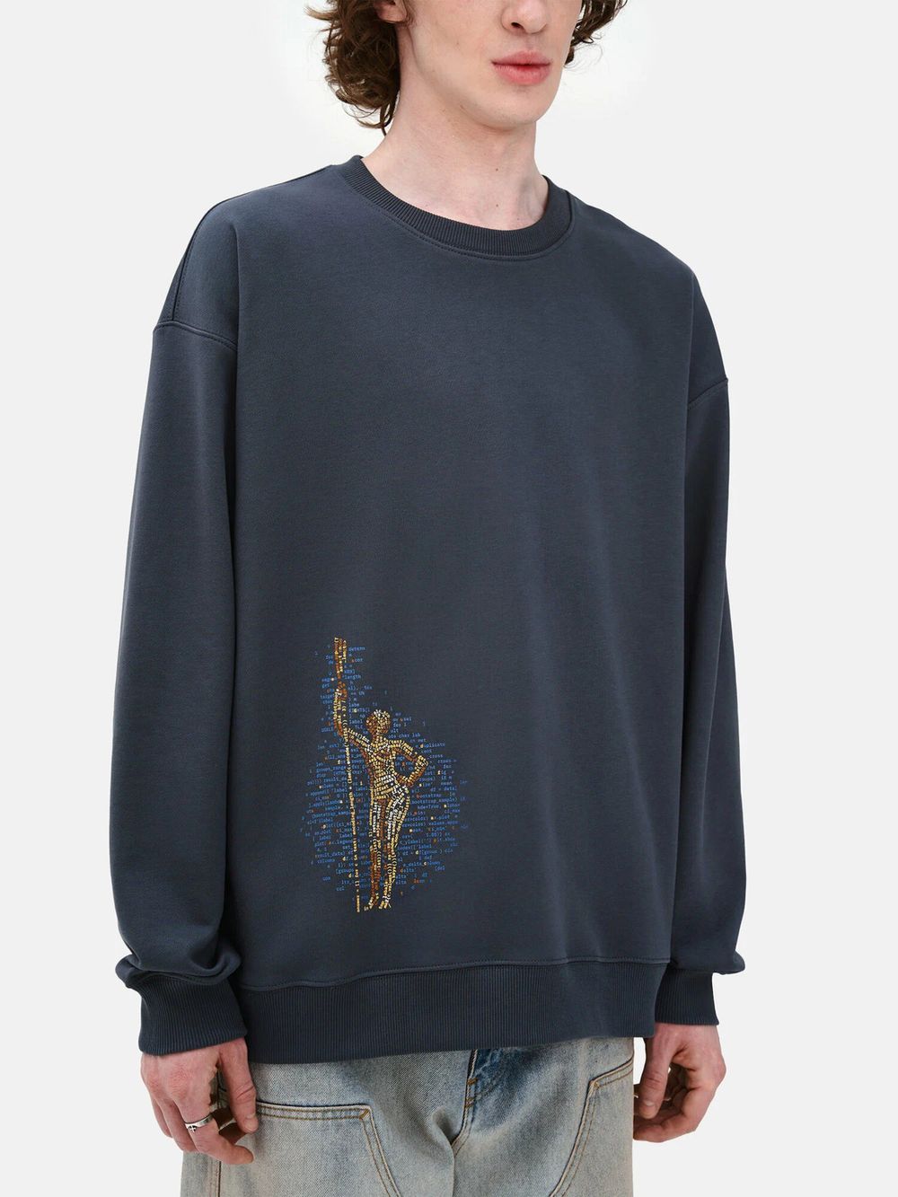 Толстовка Яндекс «Культурный код Москвы» Девушка с веслом серая