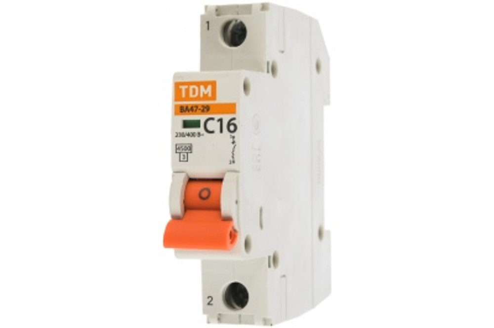 Автоматический выключатель ВА47-29 1Р 16А 4,5кА х-ка С TDM