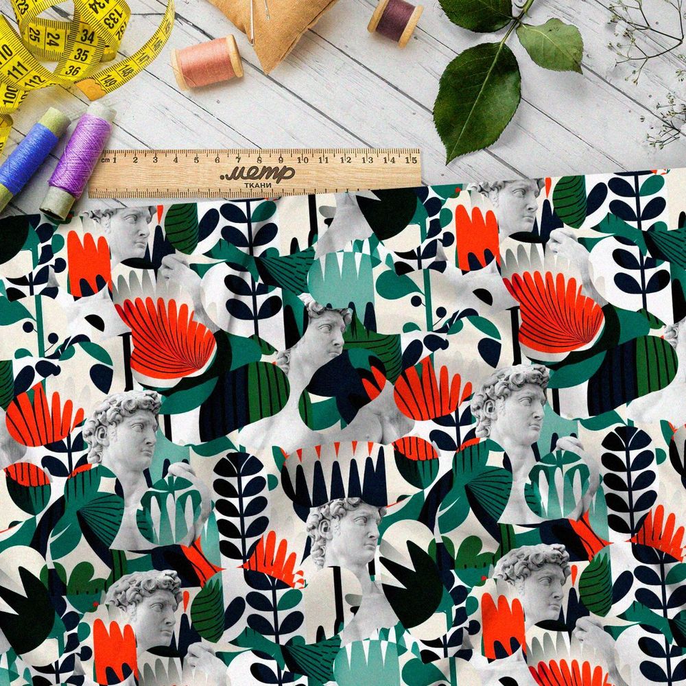 Ткань премиум сатин античные фантазии