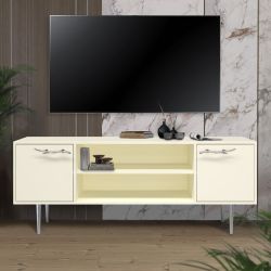 Тумба под ТВ Арт Колор matte 155см Стайл Сильвер Кремовый белый матовый