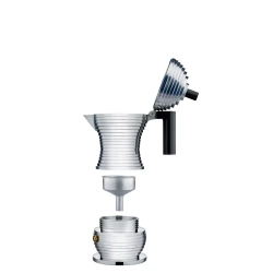 Alessi - Алюминиевая турка кофеварка  Pulcina под давлением на 1 чашку. черный / артикул   MDL02/1 B  / GTIN 8003299388127