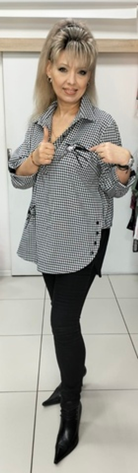 Комбинированная рубашка в клетку