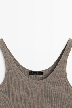 Massimo Dutti Топ с горловиной-халтер, норка