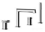 Cмеситель для ванны Gessi Anello, с изливом и ручным душем, цвет Chrome