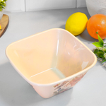 Миска 2л квадратная с декором (бежевый)