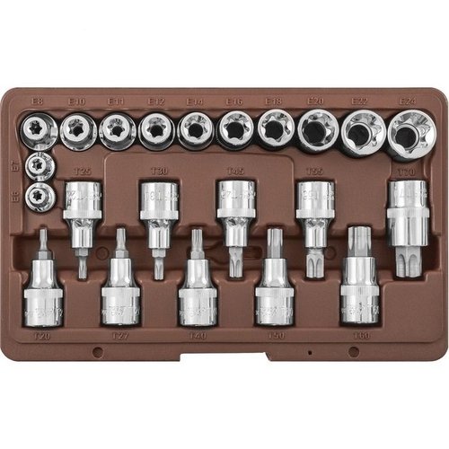 Набор торцевых головок OMBRA внешних "TORX" и насадок с вставками-битами, 22 предмета  953222