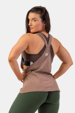 Майка SLEEVELESS LOOSE CROSS BACK TANK TOP "FEELING GOOD" 419 Бежевая