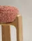 Полубарный табурет Granite из терракотовой синели и массива ясеня с натуральной отделкой