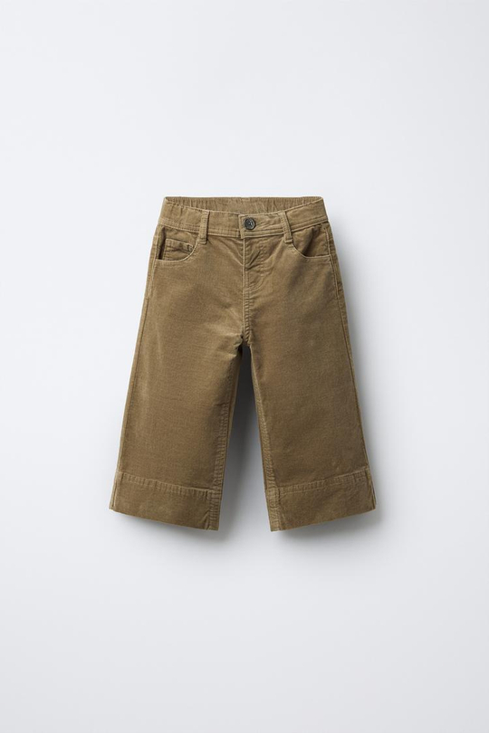 ZARA БРЮКИ MARINE ИЗ ВЕЛЬВЕТА, ЗЕЛЕНЫЙ