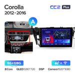 Teyes CC2 Plus 10,2"  для Toyota Corolla 2012-2016