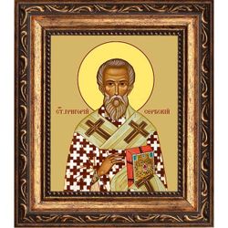 Григорий Сербский Святитель. Икона на холсте.