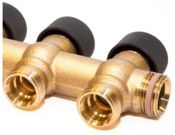 Гребёнка Oventrop Multidis R 3/4"x3/4" - 4 отвода коллектор «евроконус» арт. 4200554 DN 20 бронза