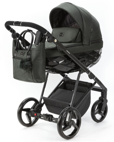 Детская коляска Adamex Quantum 2 в 1 Q-TK105 LUX (Т.ЗЕЛЕНЫЙ)