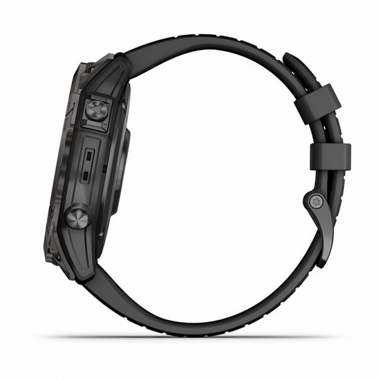 Умные часы Garmin Fenix 7X Pro Sapphire Solar Edition Титановый угольно-серый корпус с DLC-покрытием и черным ремешком