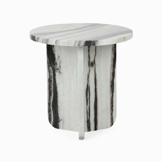 Кофейный стол Pia Ø41х41 см, черно-белый мрамор