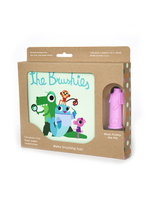 Набор Детская зубная щетка на пальчик The Brushies (0-4г) Пинки и Книга со сказками