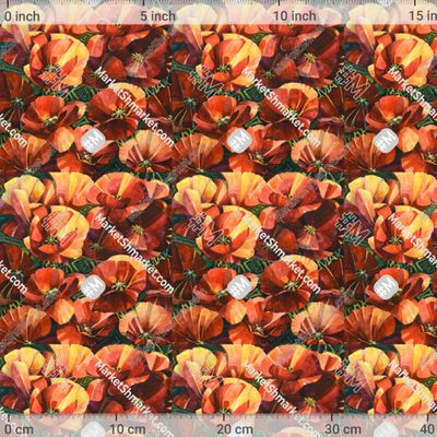 Маки 1 by Акварельные ткани Полины Шустовой 395 DPI