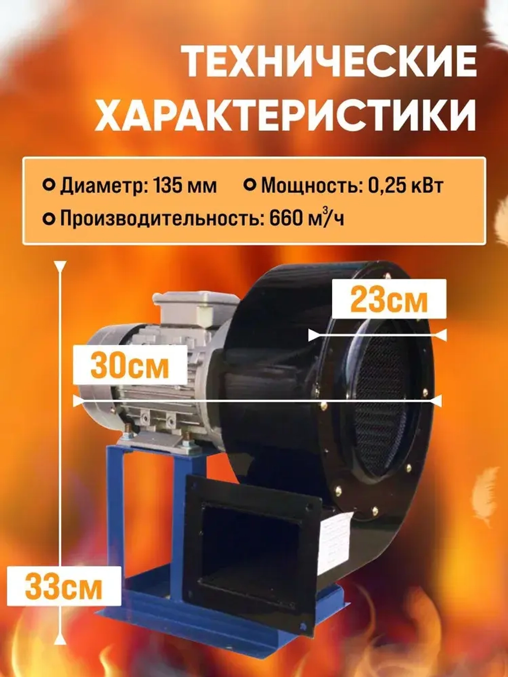 Вентилятор радиальный высокотемпературный CDFc 1-6-1 (660м3/ч) 0,25квт