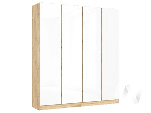 Шкаф 4-х ств. (2000) Келвин (дуб крафт/белый глянец)