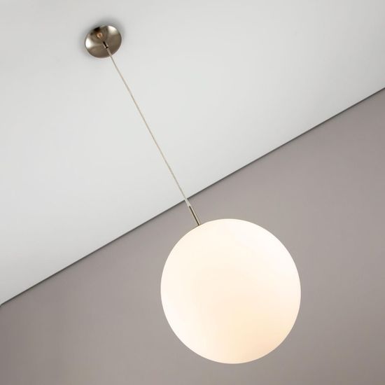 CL941251 Шар 25см Белый+Хром Мат. Подвес