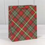 Пакет подарочный 18х23х10см Фигуры и узоры "Клетки и полоски" (Микс)