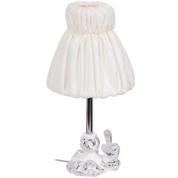 Настольная лампа Белла Белый с абажуром Адель Бланко